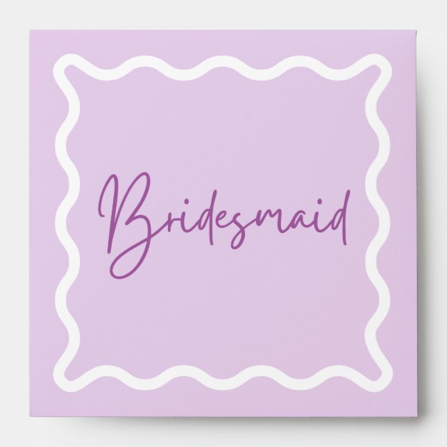 Purple Wavy Aesthetic Bridesmaid Proposal  Envelope (Front)