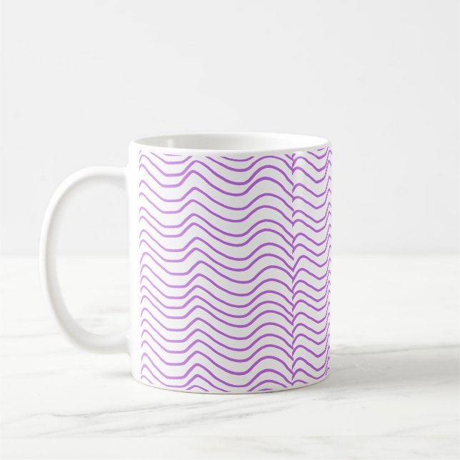 Purple Wavy Line Pattern Mug (Left)