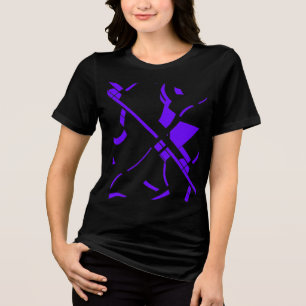 Purple Wavy Lines Abstract Contemporary MCM Look Tri-Blend Shirt