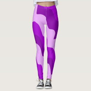 Purple wavy ocean waves gradient leggings