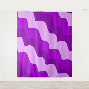 Purple wavy ocean waves gradient  tapestry