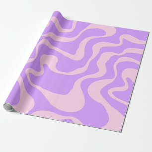 Purple Wavy Pattern Retro Wrapping Paper