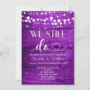 Purple We Still Do Vow Renewal Invitation