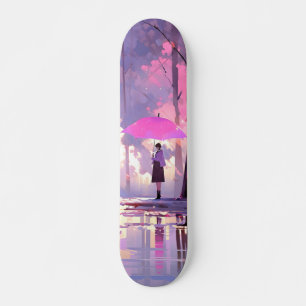 Purple Weather Anime Impressionism Skateboard