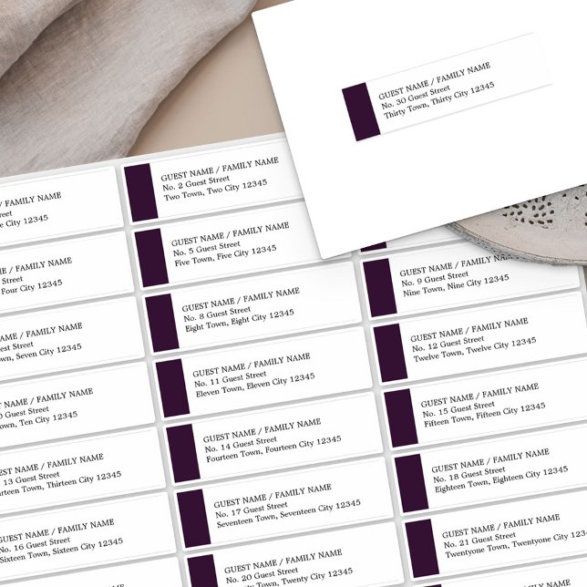 Purple Wedding 30 Guest Address Labels (Creator Uploaded)