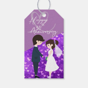 purple wedding anniversary gift tags