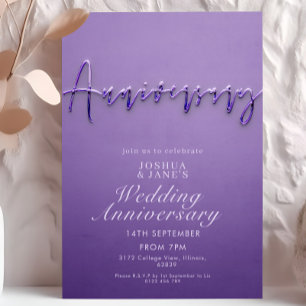 Purple Wedding Anniversary  Invitation