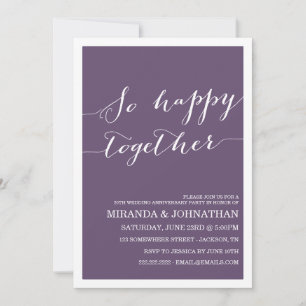 Purple Wedding Anniversary Invitations