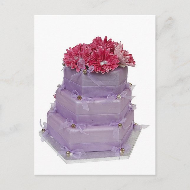 Purple Wedding Cake Postcard (Front)