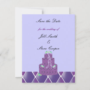 Purple Wedding Cake Save the Date