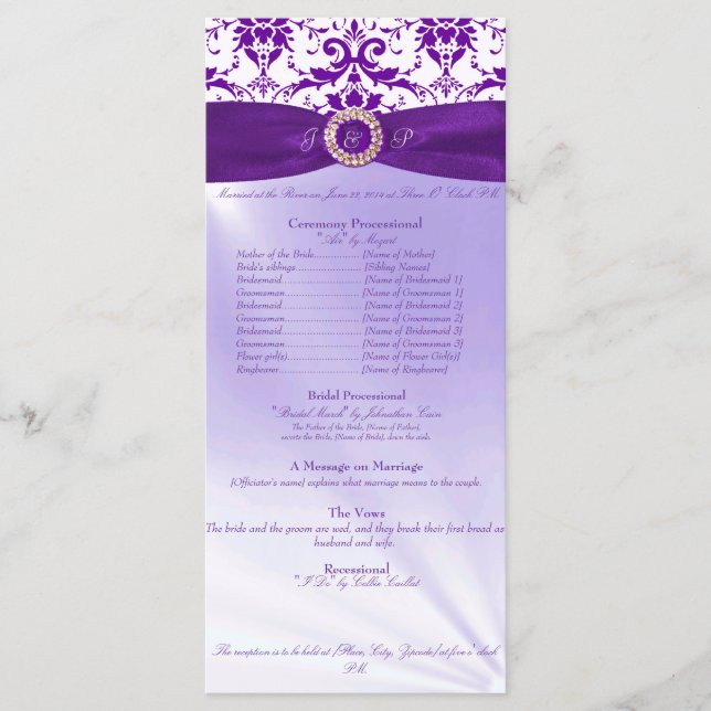 Purple Wedding Ceremony Program (Front)