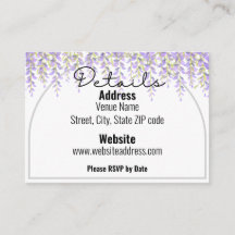 Purple Wedding Details Enclosure Card