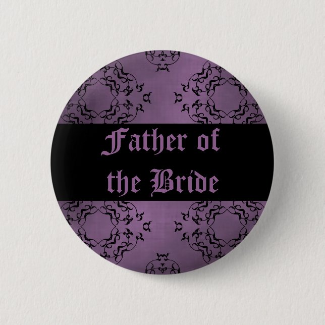 Purple wedding Father of the Bride 6 Cm Round Badge (Front)