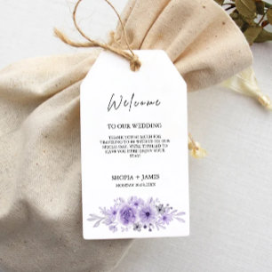 Purple Wedding Favour Tag Template,