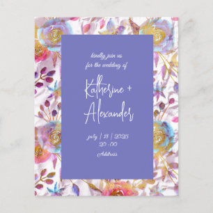 Purple wedding floral Lily Invitation classics
