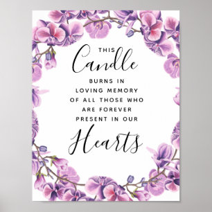purple wedding flower Memory candle sign wedding
