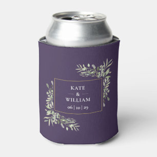 Purple Wedding Greenery Foliage Can Cooler