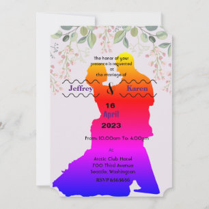 Purple wedding Invitation