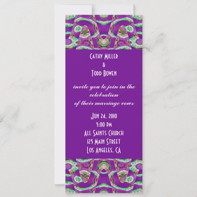 purple  wedding invitation (Front)