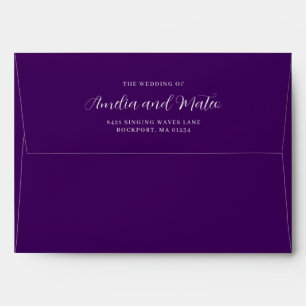 Purple Wedding Invitation Return Address Envelope