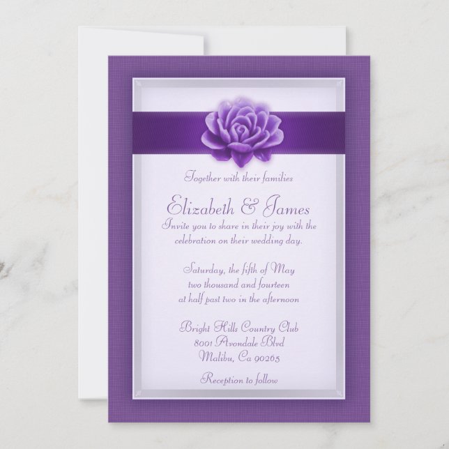 Purple Wedding Invitations (Front)