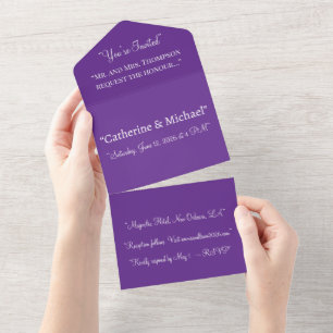 Purple Wedding Invite   Elegant Minimal Look