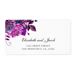Purple wedding. Lilac flowers. Floral address