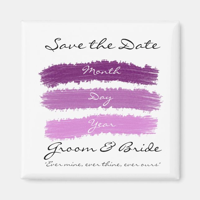 Purple wedding magnet (Front)