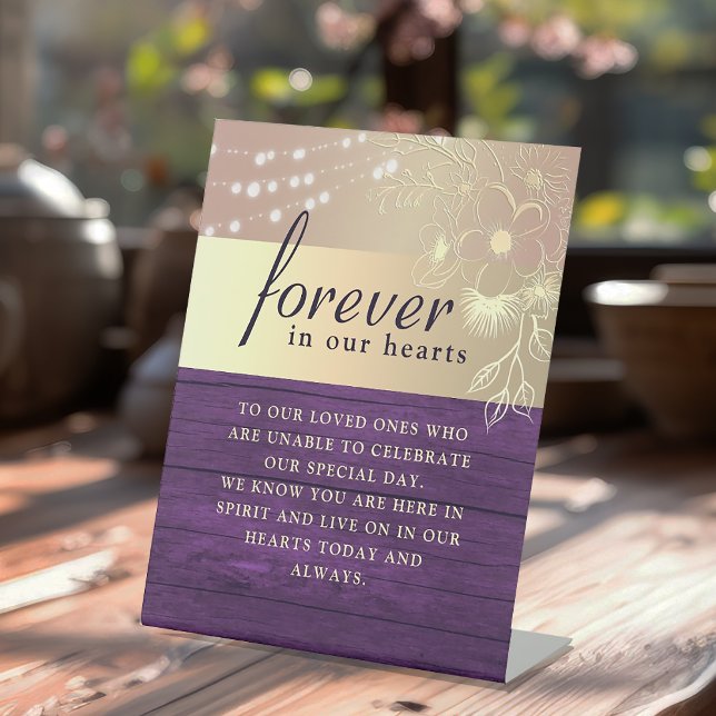 Purple Wedding Memorial Table Pedestal Sign (Creator Uploaded)