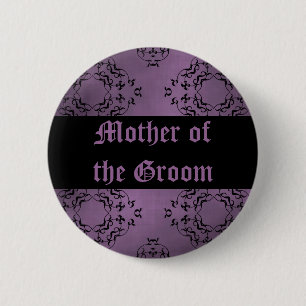 Purple wedding Mother of the Groom 6 Cm Round Badge