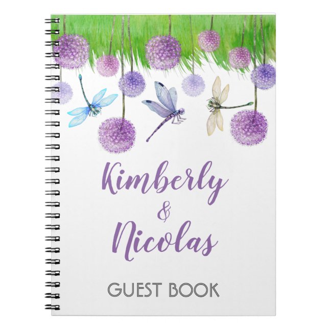 Purple Wedding Personalised Guest Book (Front)