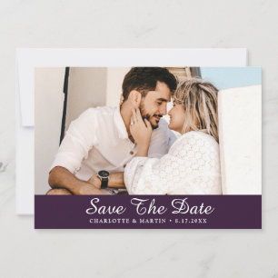 Purple Wedding Photo Save The Date Cards