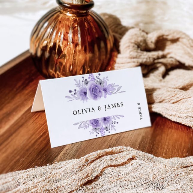 Purple Wedding Place Cards Template (Purple Wedding Place Cards Template)