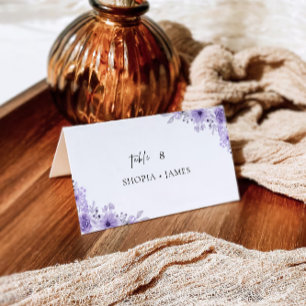 Purple Wedding Place Cards Template