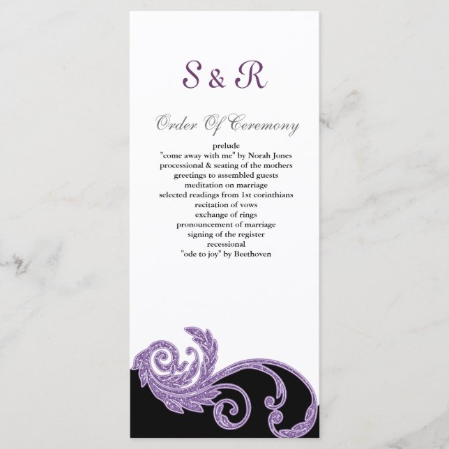 purple Wedding program (Front)