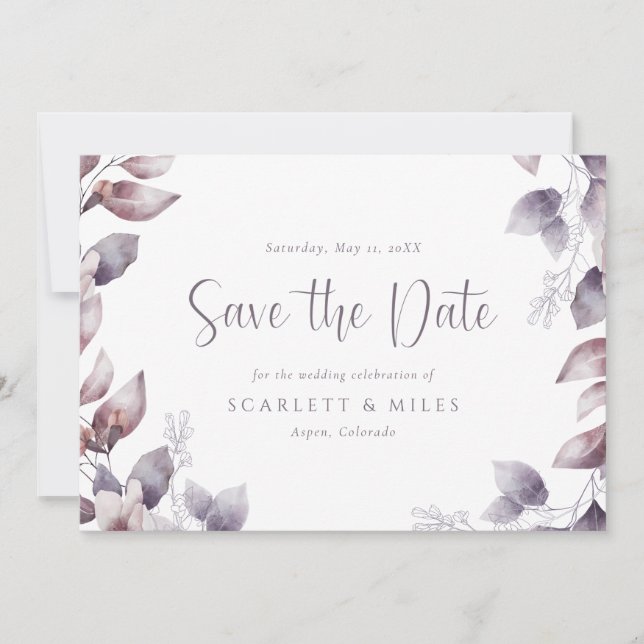 Purple Wedding Save The Date (Front)