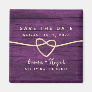 Purple Wedding Save The Date Invitation Magnet