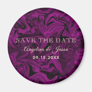 Purple Wedding Save The Date Invitation Magnet