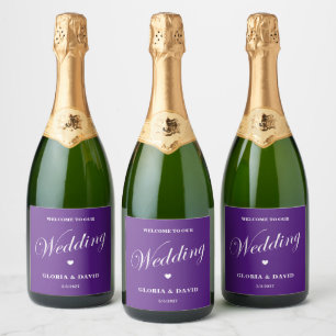 Purple Wedding  Sparkling Wine Label