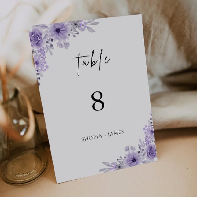 Purple Wedding Table Cards Template (Purple Wedding Table Cards Template)
