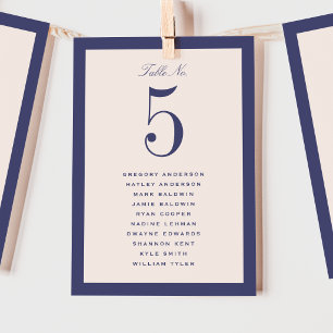 Purple Wedding Table Seating Chart Card