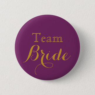 Purple Wedding Team Bride 6 Cm Round Badge