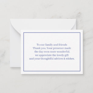 Purple Wedding Thank You  Card