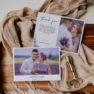 Purple Wedding Thank You Card