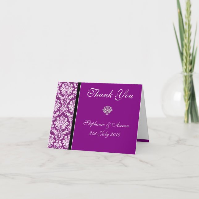 Purple Wedding Thank You Notes (Front)
