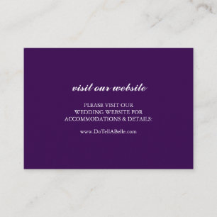 Purple Wedding Website Insert Card Simple