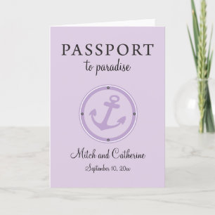 Purple Western Caribbean Cruise Passport Wedding I Invitation