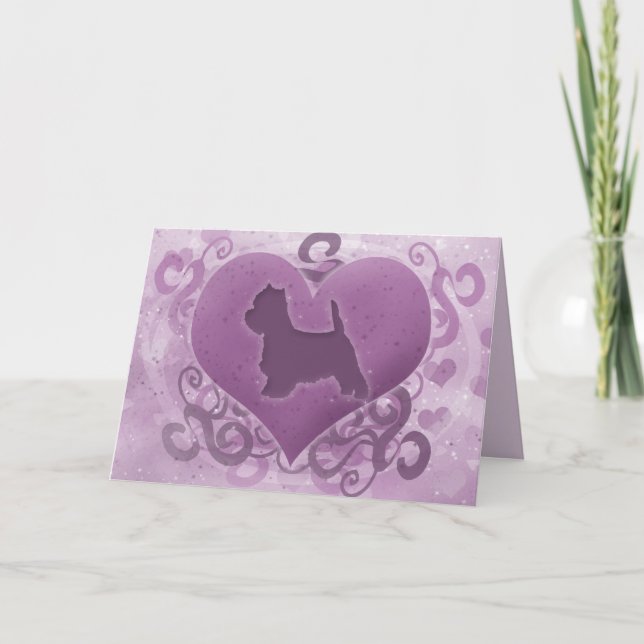 Purple Westie Valentine's Day Card (Front)