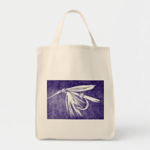 "Purple Wet Fly" Trout Wet Fly Grocery Tote Bag