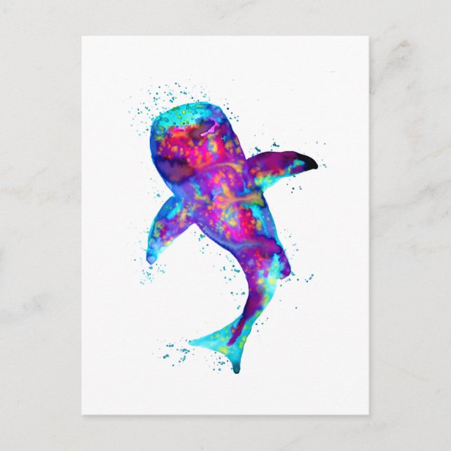 Purple Whale Shark Postcard (Front)